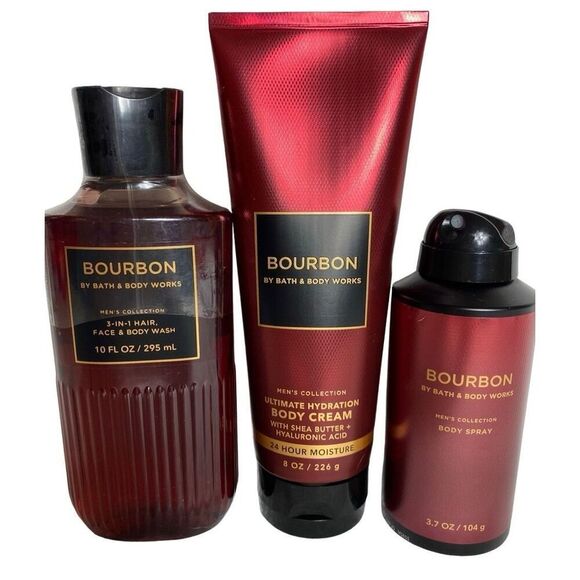 Bath and Body Works Men’s BOURBON 3 Piece Set - Picture 1 of 5